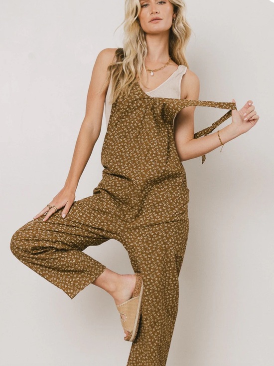 bohme Pants - 100% cotton Böhme Utility Jumpsuit with Wide adjustable Straps and pockets